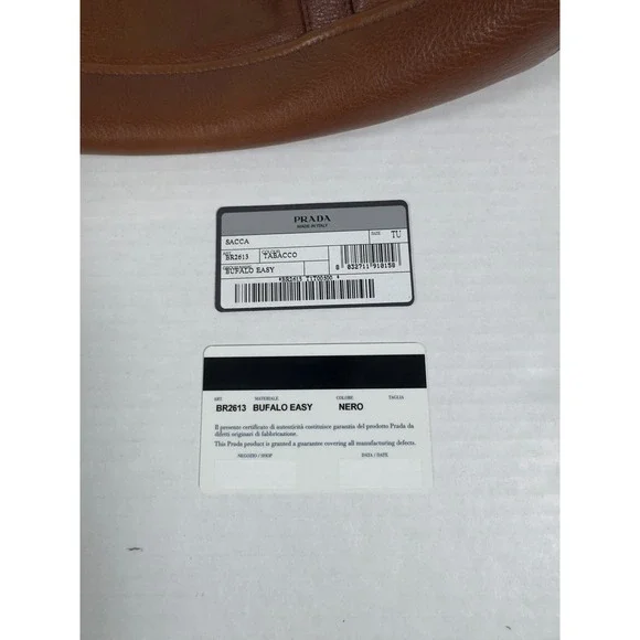 Prada Sacca Bufalo Easy Bag Womens Tabacco Brown Leather BR2613 Shoulder Strap - Picture 13 of 14